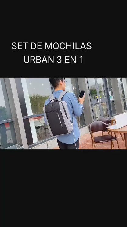 SET DE MOCHILA URBAN 3 EN 1